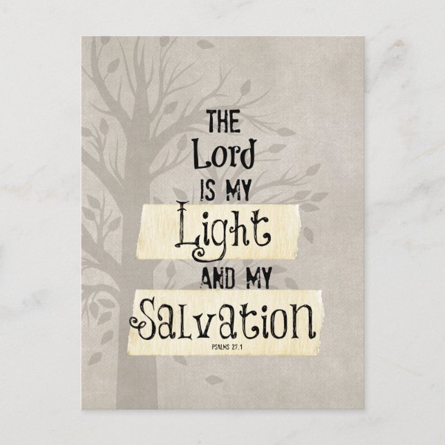 Bible Verse: The Lord is my Light and my Postcard (Front)
