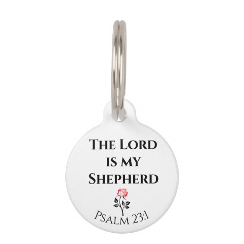 Bible Verse The Lord is my Shepherd Psalm 23 Pet ID Tag