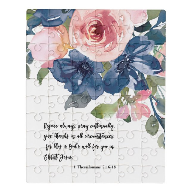 Bible Verse Thessalonians scripture Floral  Jigsaw Puzzle (Puzzle Vertical)