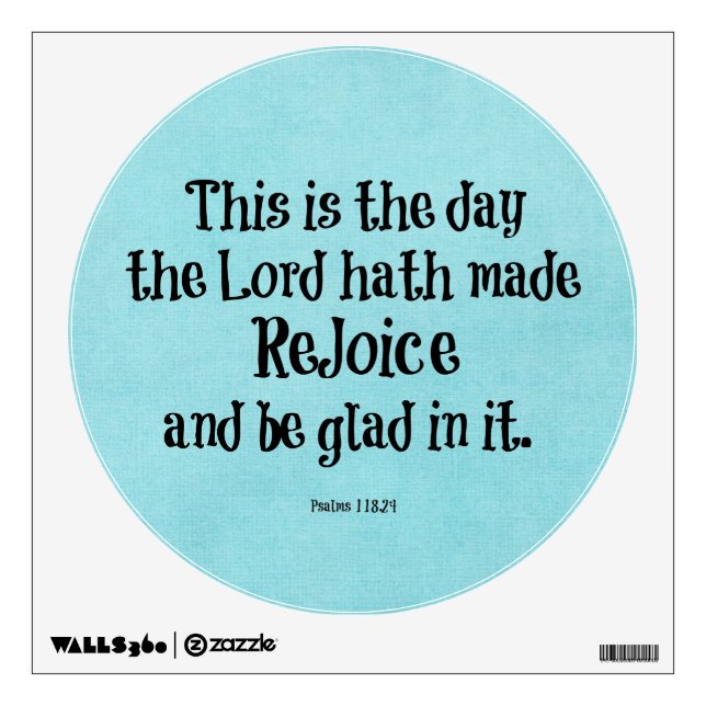 Bible Verse This is the Day the Lord hath Made Wall Sticker (Front)