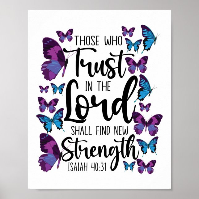 Bible Verse Those Who Trust In The Lord Shall Find Poster (Front)