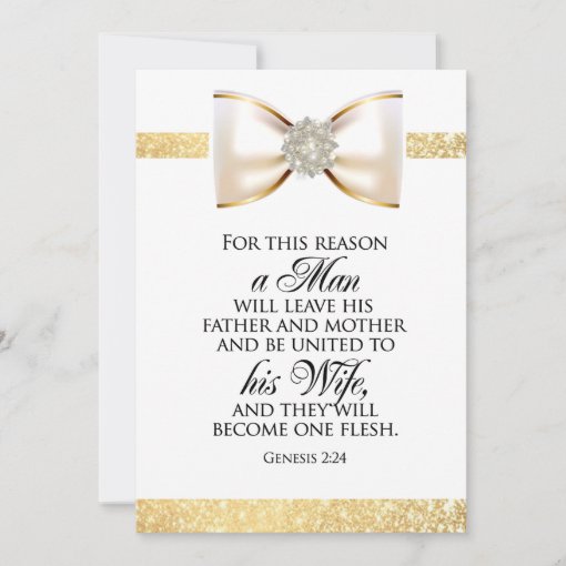 BIBLE VERSE TO BECOME ONE FLESH INVITATION | Zazzle