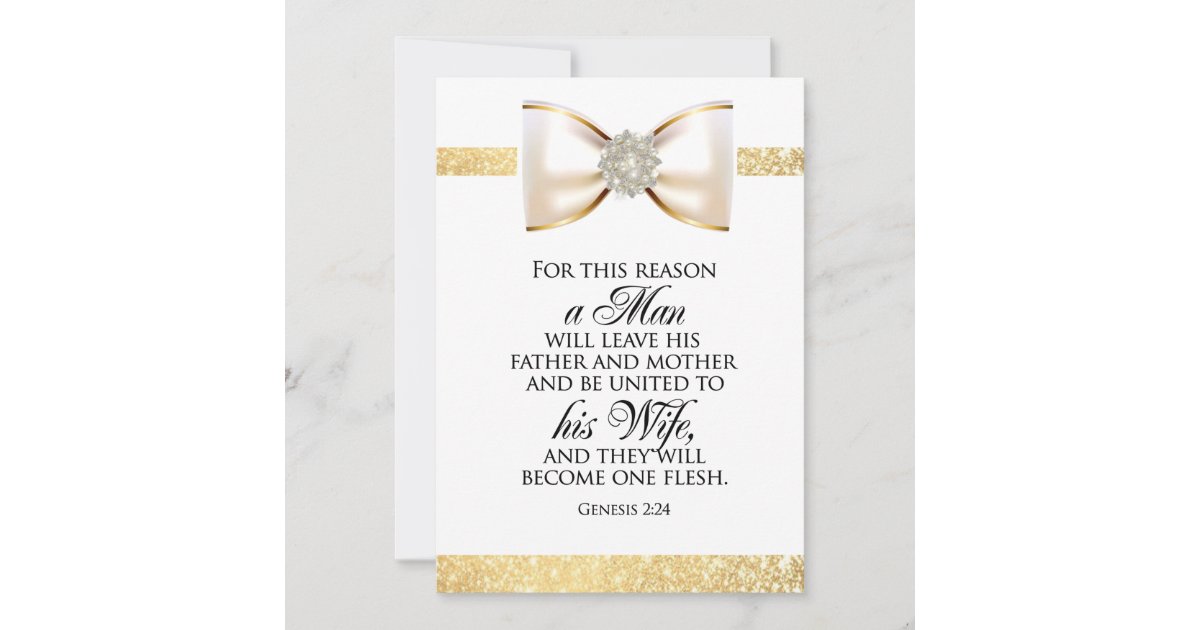 BIBLE VERSE TO BECOME ONE FLESH INVITATION | Zazzle