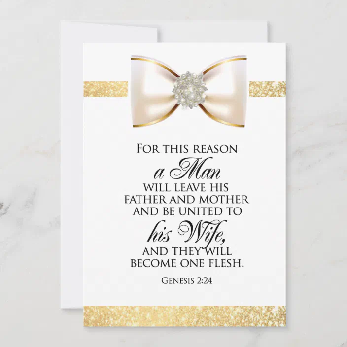 Bible Verse To Become One Flesh Invitation Zazzle Com