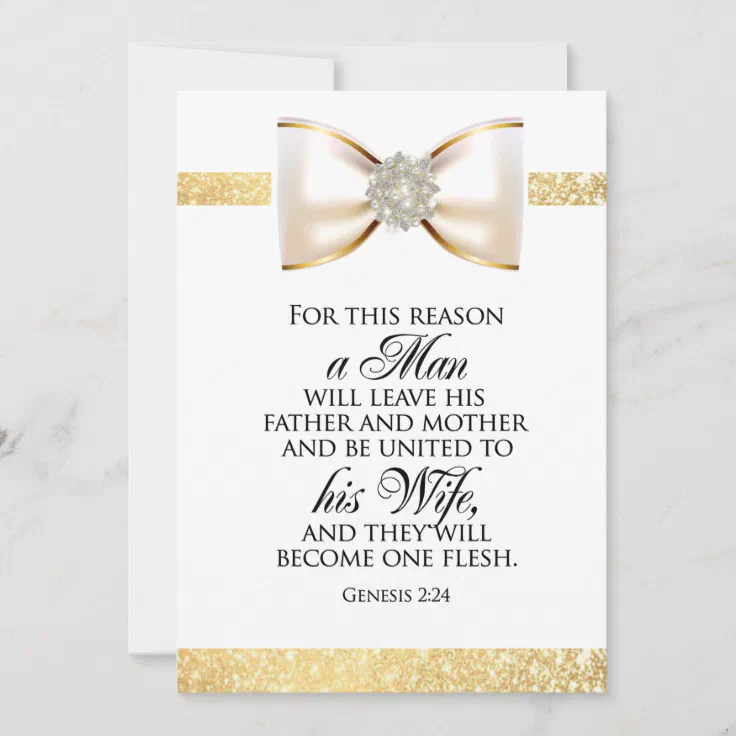 Bible Verse To Become One Flesh Invitation Zazzle