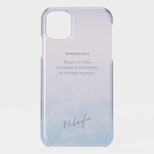 Bible Verse Transparent Phone Case (Back)