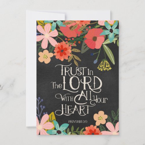Bible Verse Trust in the Lord Proverbs 35 Card