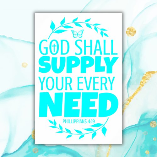 Bible verse turquoise  Archival Heavyweight Paper Poster