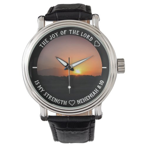 Bible Verse Village Sunset Sunrise Photo Template Watch