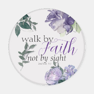 Bible Verse Walk By Faith Not By Sight Watercolor Coaster Set