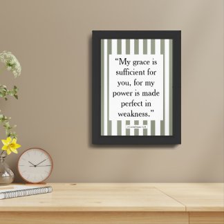 Bible Verse Wall Art, 2 Corinthians 12:9 Framed Art