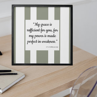 Bible Verse Wall Art, 2 Corinthians 12:9 Peel And Stick Photo Tile