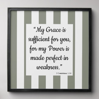 Bible Verse Wall Art, 2 Corinthians 12:9 Peel And Stick Photo Tile