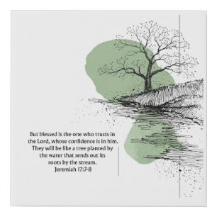 Bible Verse Wall Art Jeremiah 17:7-8 Faith Decor