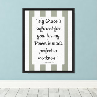 Bible Verse Wall Art, Personalized, Neutral color Canvas Print