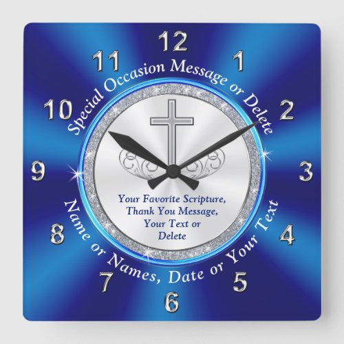 Bible Verse Wall Clock Personalized Any Occasion Square Wall Clock