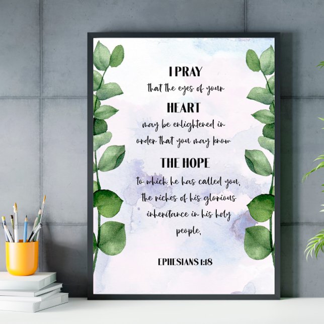 Bible verse watercolor eucalyptus scripture poster (Creator Uploaded)