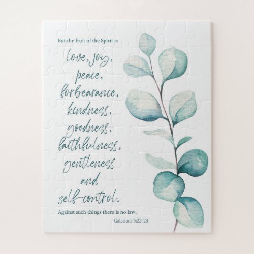 Bible verse watercolor leaves Trees Puzzle