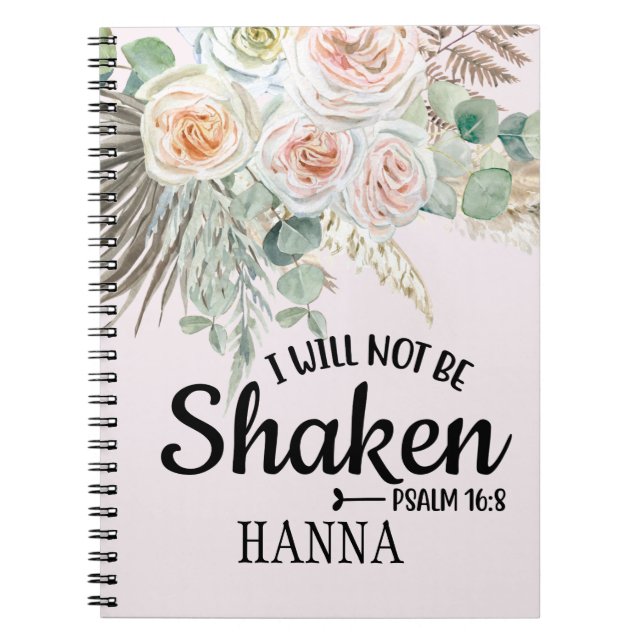 Bible Verse Watercolor Pampas Grass Notebook (Front)