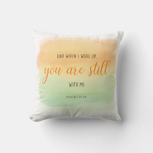 Bible Verse Watercolor Psalms Christian God Faith Throw Pillow