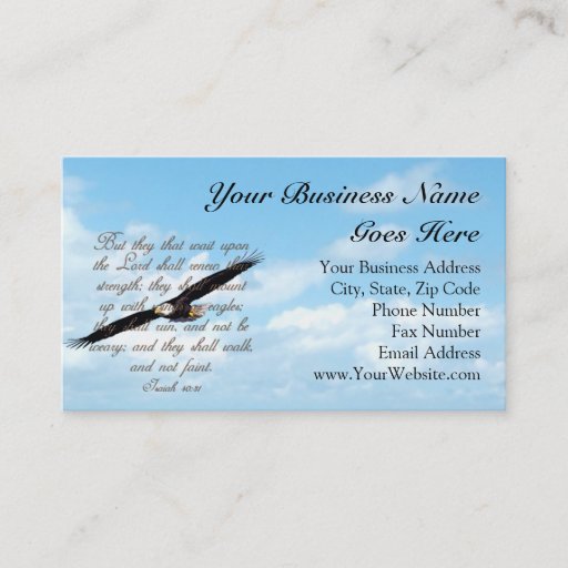 Customizable Bible Verse, Wings as Eagles Christian Business Card