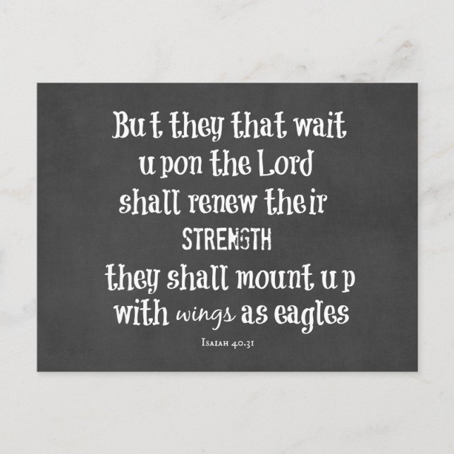 Bible Verse: Wings as Eagles Postcard (Front)