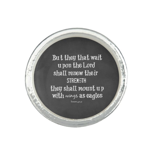 Bible Verse: Wings as Eagles Ring (Front)