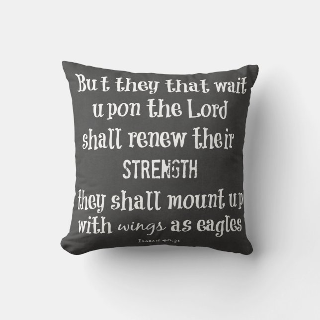 Bible Verse: Wings as Eagles Throw Pillow (Front)