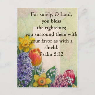 Bible verse with beautiful flower pictuer postcard