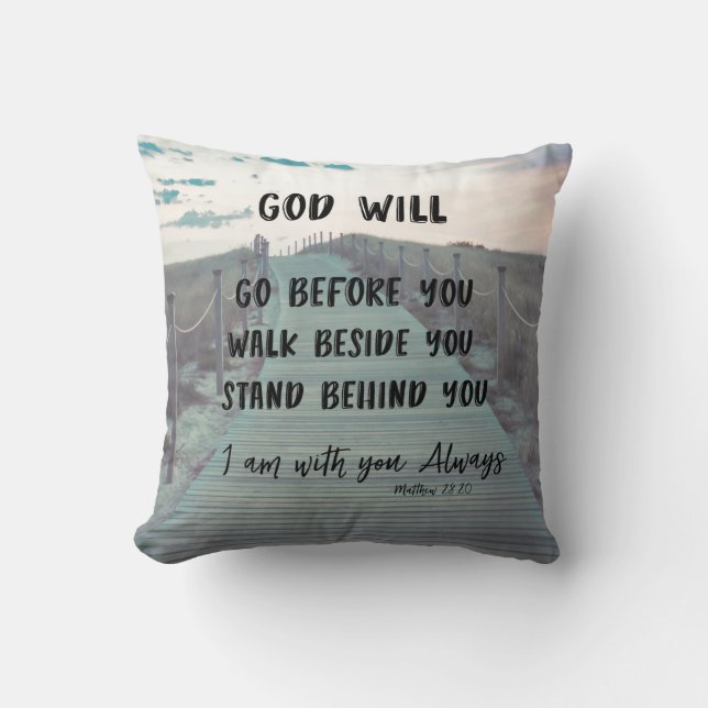 Bible Verse With Quote Throw Pillow (Front)