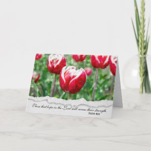 Bible verse with tulips sympathy card