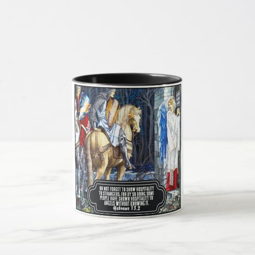 Bible Verse With William Morris Angel Print Mug