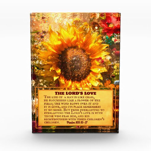 Bible Verse With William Morris Sunflowers Photo Block