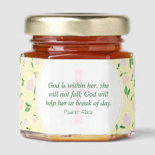 Bible Verse Yellow Spring Watercolor Floral Honey Jar Favors