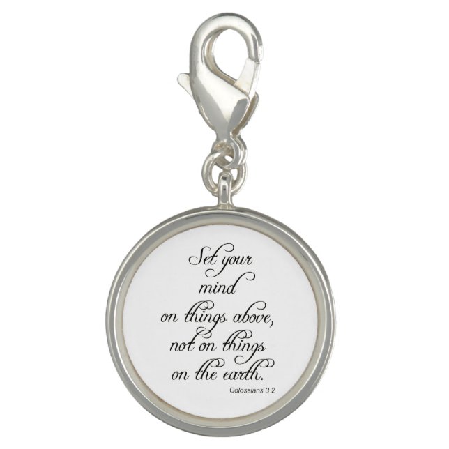 Bible VerseCol 3 2 Set Your Mind Jewelry Necklace Charm (Front)