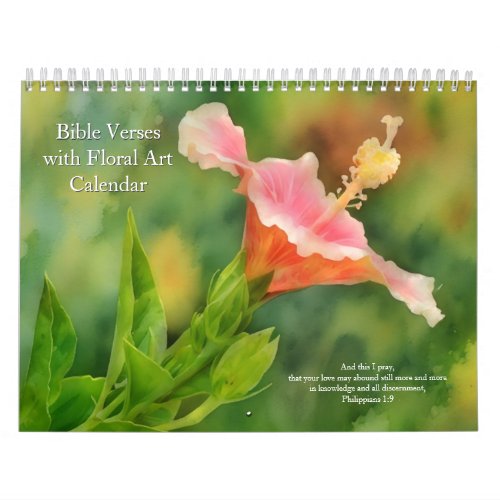 Bible Verses and Floral Art Faith Calendar