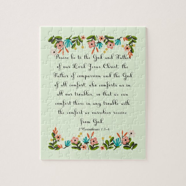 Bible Verses Art - 2 Corinthians 1:3-4 Jigsaw Puzzle (Vertical)