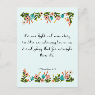 Bible Verses Art - 2 Corinthians 4:17 Postcard