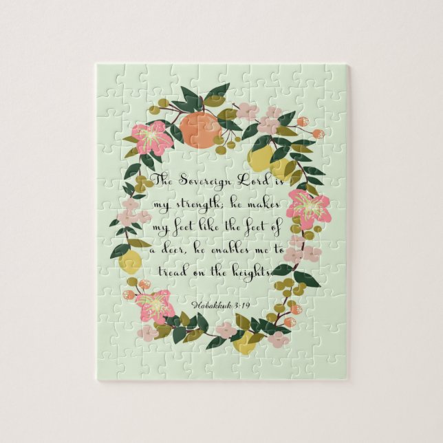 Bible Verses Art - Habakkuk 3:19 Jigsaw Puzzle (Vertical)