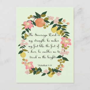 Bible Verses Art - Habakkuk 3:19 Postcard