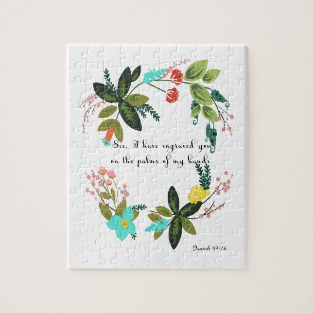 Bible Verses Art - Isaiah 49:16 Jigsaw Puzzle (Vertical)