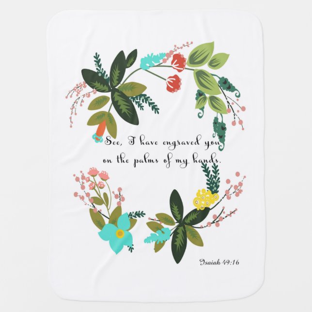 Bible Verses Art - Isaiah 49:16 Swaddle Blanket (Front)