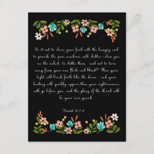 Bible Verses Art - Isaiah 58:7-8 Postcard