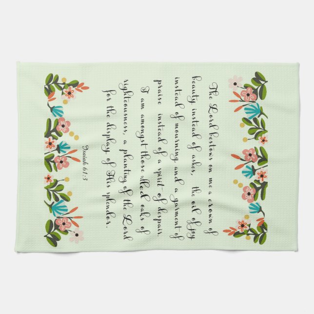 Bible Verses Art - Isaiah 61:3 Kitchen Towel (Horizontal)