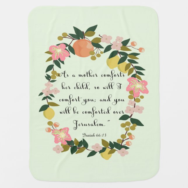 Bible Verses Art - Isaiah 66:13 Baby Blanket (Front)