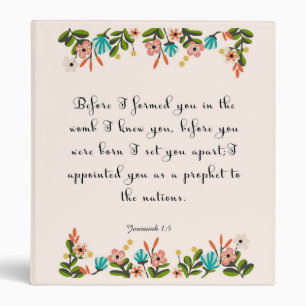 Bible Verses Art - Jeremiah 1:5 Binder