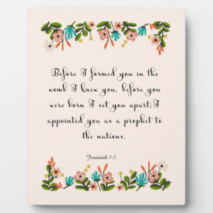 Bible Verses Art - Jeremiah 1:5 Plaque