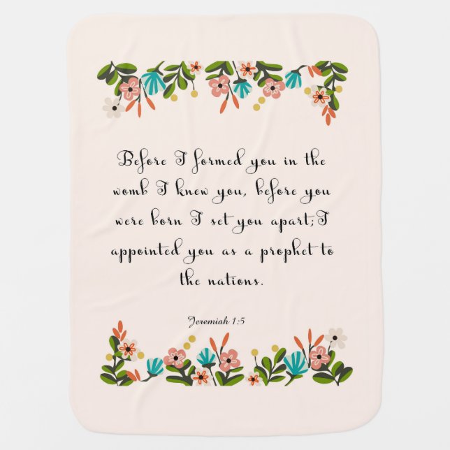 Bible Verses Art - Jeremiah 1:5 Stroller Blanket (Front)