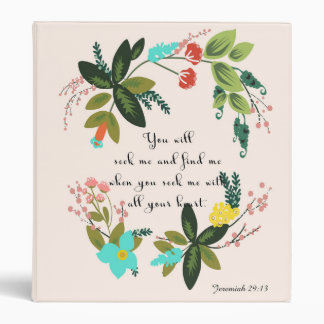 Bible Verses Art - Jeremiah 29:13 Binder