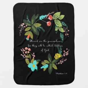 Bible Verses Art - Matthew 5:9 Baby Blanket